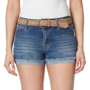 imageWallFlower Womens Standard and Plus Luscious Curvy 9inch MidRise Bermuda ShortsYves Belted Short