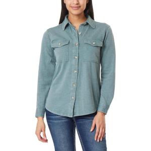 imageWallFlower Womens Taylor Essential French Terry Boyfriend Fleece Spring Summer and Fall Light Shacket JacketsDark Green