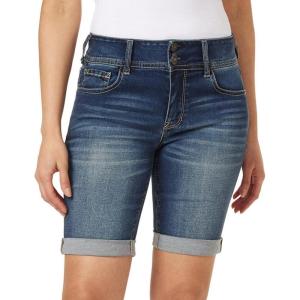 imageWallFlower Womens Ultra Denim Bermuda Shorts 9quot MidRise Insta Soft Juniors Available in Plus SizesAurora