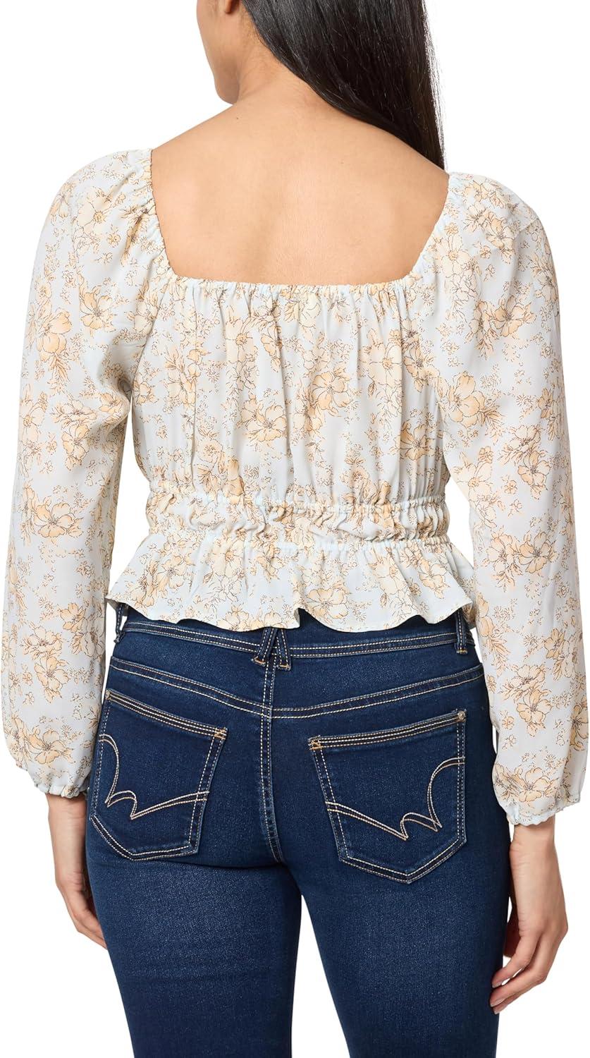 imageWallFlower Womens Alexandra Long Sleeve Sweetheart Blouse TopPlein Air