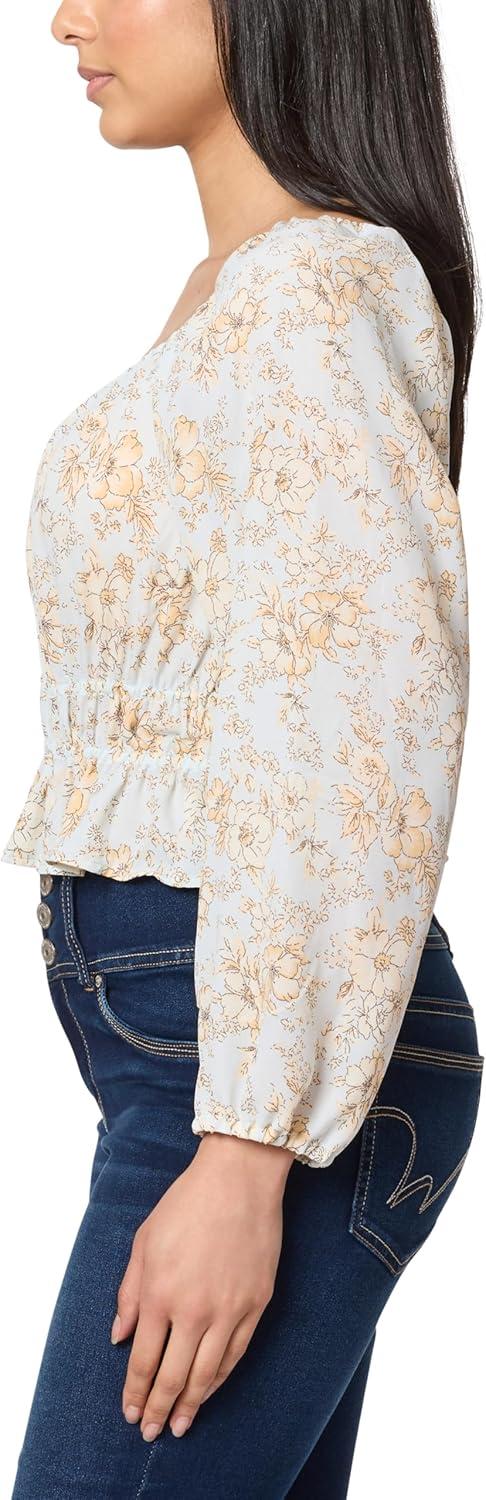 imageWallFlower Womens Alexandra Long Sleeve Sweetheart Blouse TopPlein Air