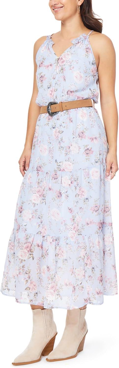 imageWallFlower Womens April Chiffon Belted Maxi DressHeather