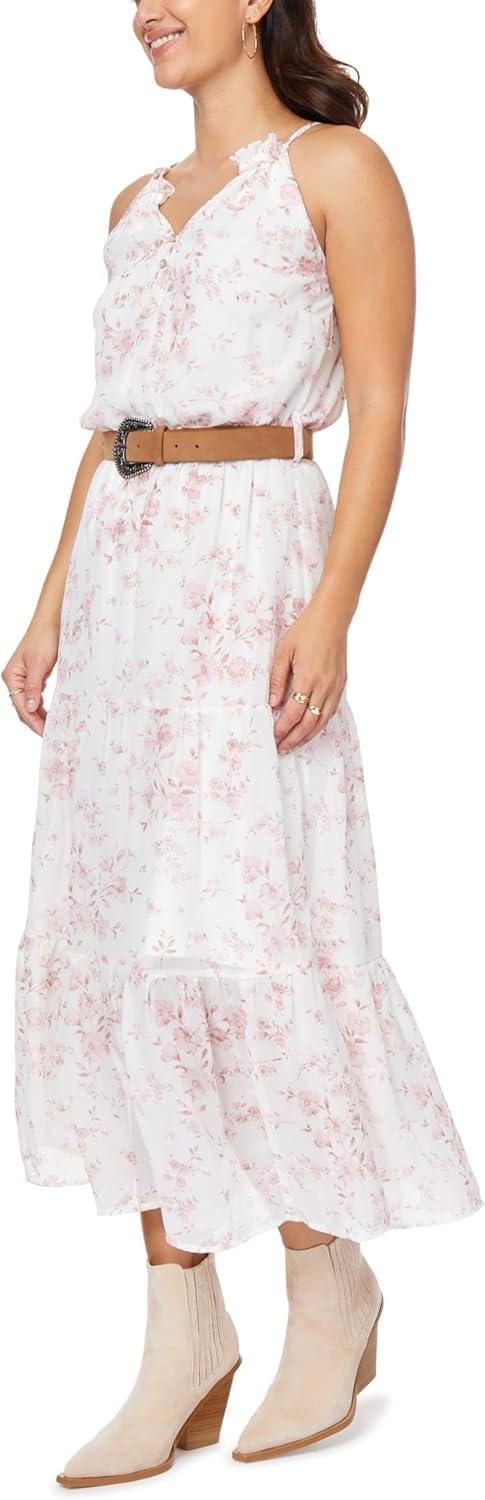 imageWallFlower Womens April Chiffon Belted Maxi DressSugar Swizzle