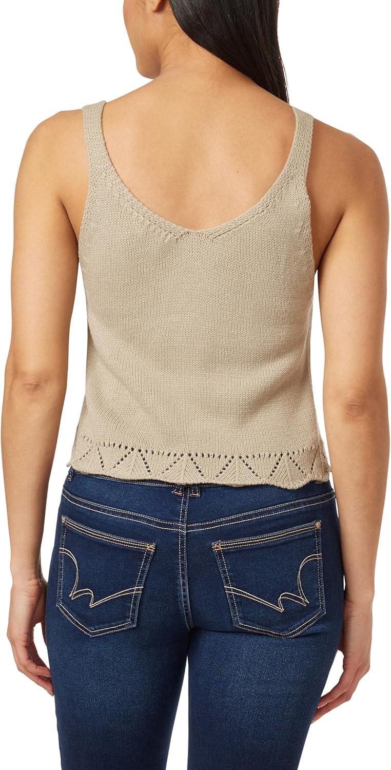 imageWallFlower Womens Aria Pointelle Sweater Knit Tank TopDewkist
