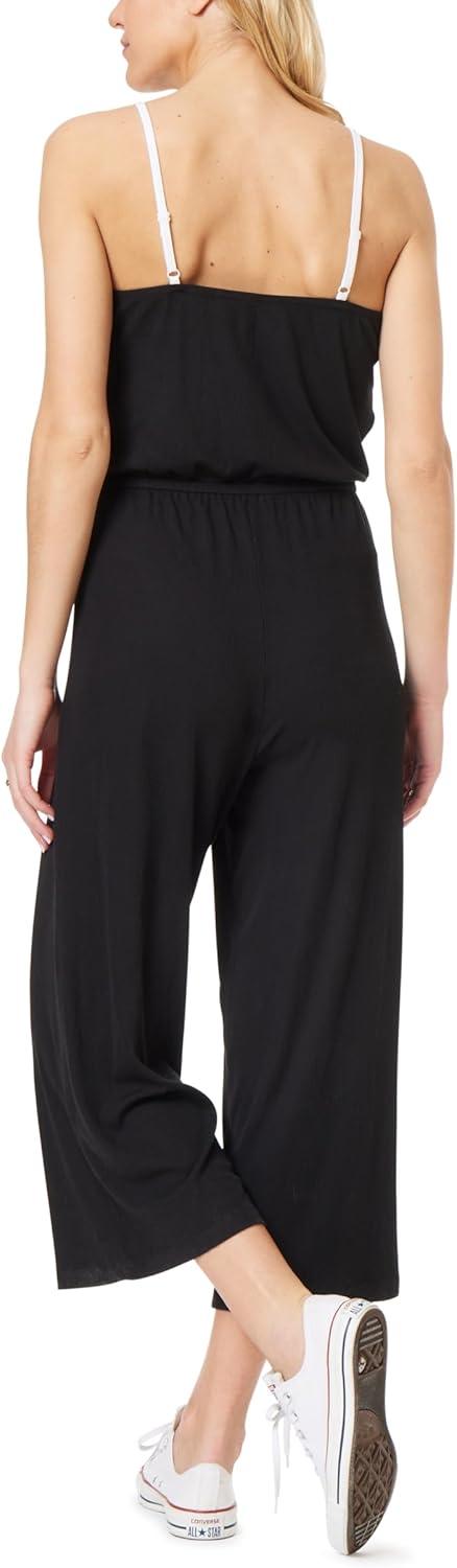 imageWallFlower Womens Becca Yummy Rib Retro Crop JumpsuitBlack Night