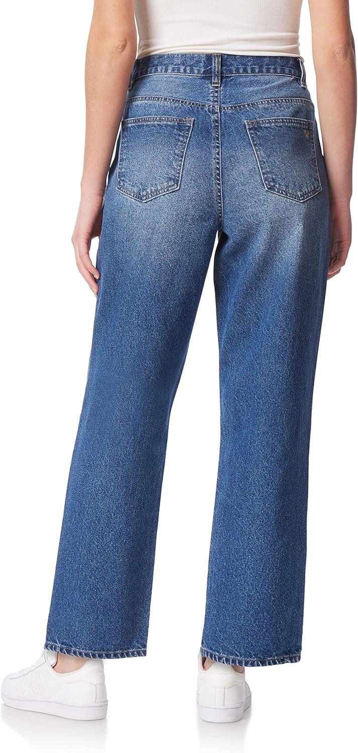 imageWallFlower Womens Boyfriend Straight Denim HighRise Insta Classic Juniors JeansLaurel