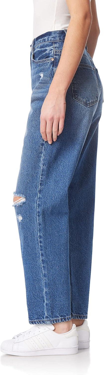 imageWallFlower Womens Boyfriend Straight Denim HighRise Insta Classic Juniors JeansLaurel