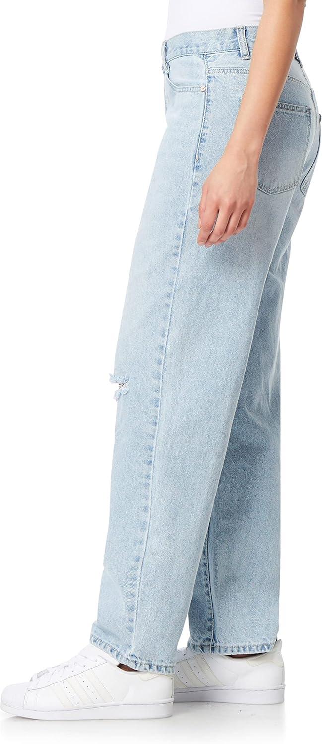 imageWallFlower Womens Boyfriend Straight Denim HighRise Insta Classic Juniors JeansWellie