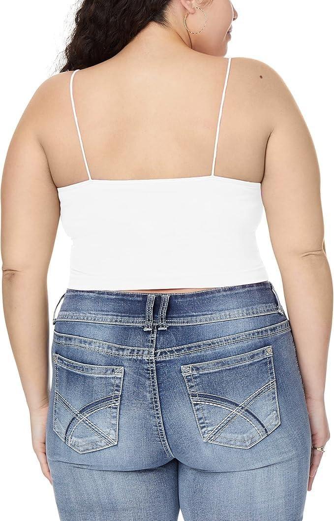 imageWallFlower Womens Carson Insta Smooth Seamless Shelf Bra Camisole 2Pack Standard and PlusSnow WhiteAntlerSurf Spray
