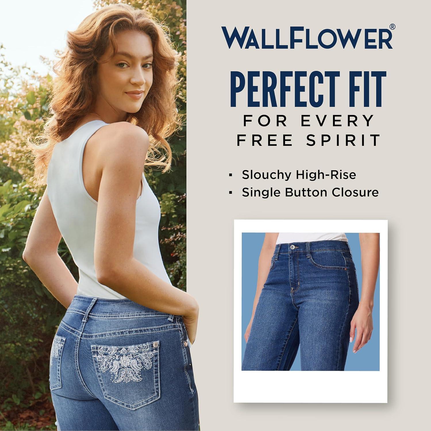 imageWallFlower Womens Dad Denim HighRise Insta Vintage Juniors JeansJolie