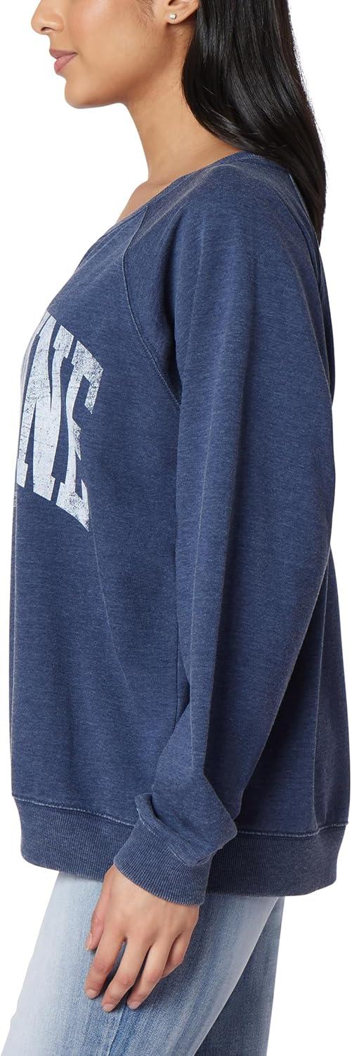 imageWallFlower Womens Dallas Oversized French Terry Graphic SweatshirtMood Indigo