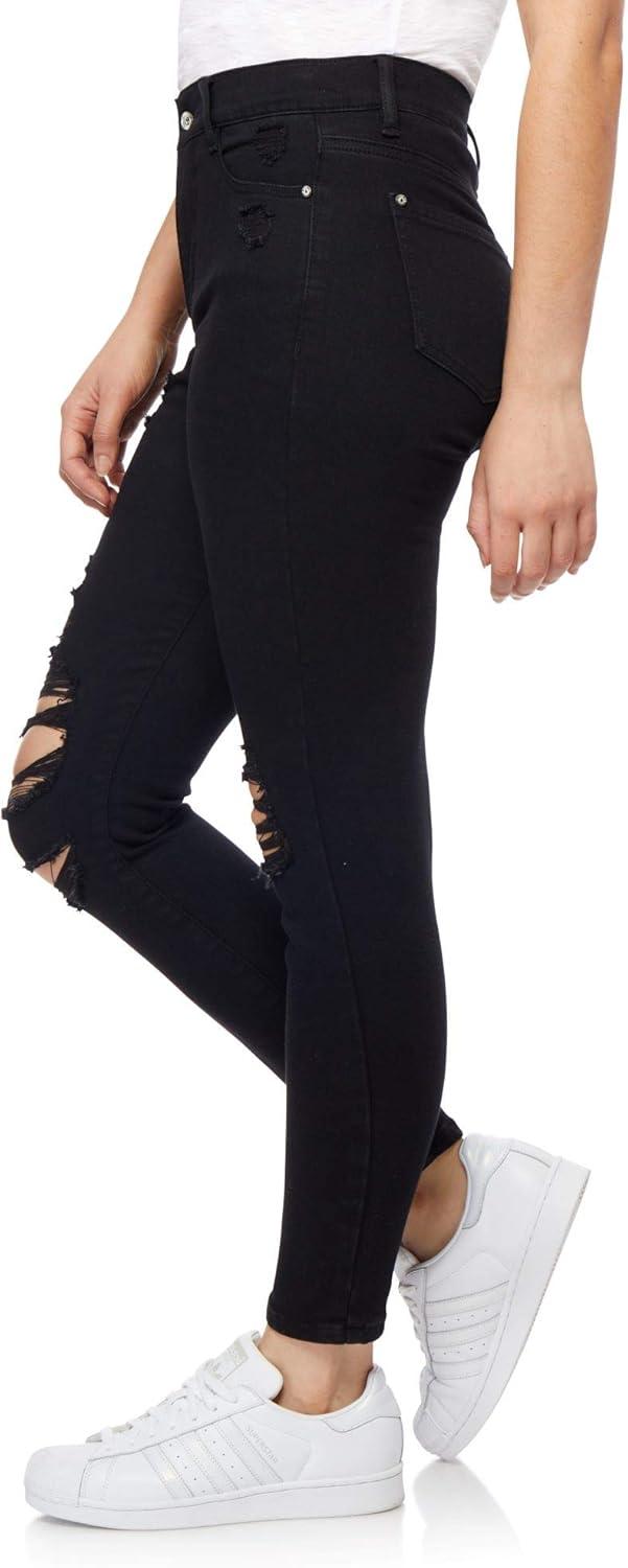 imageWallFlower Womens Fearless Curvy Ankle Denim Super HighRise Insta Vintage Juniors Jeans Standard and PlusCoal