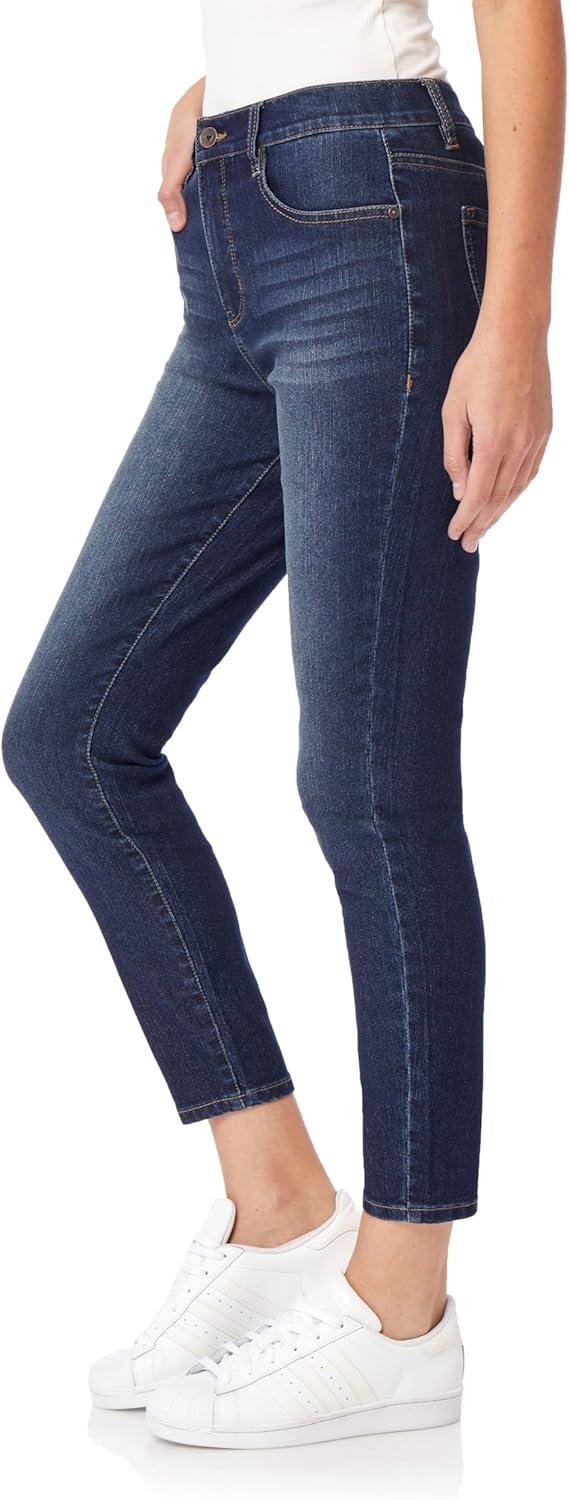 imageWallFlower Womens Fearless Curvy Ankle Denim Super HighRise Insta Vintage Juniors Jeans Standard and PlusLinden