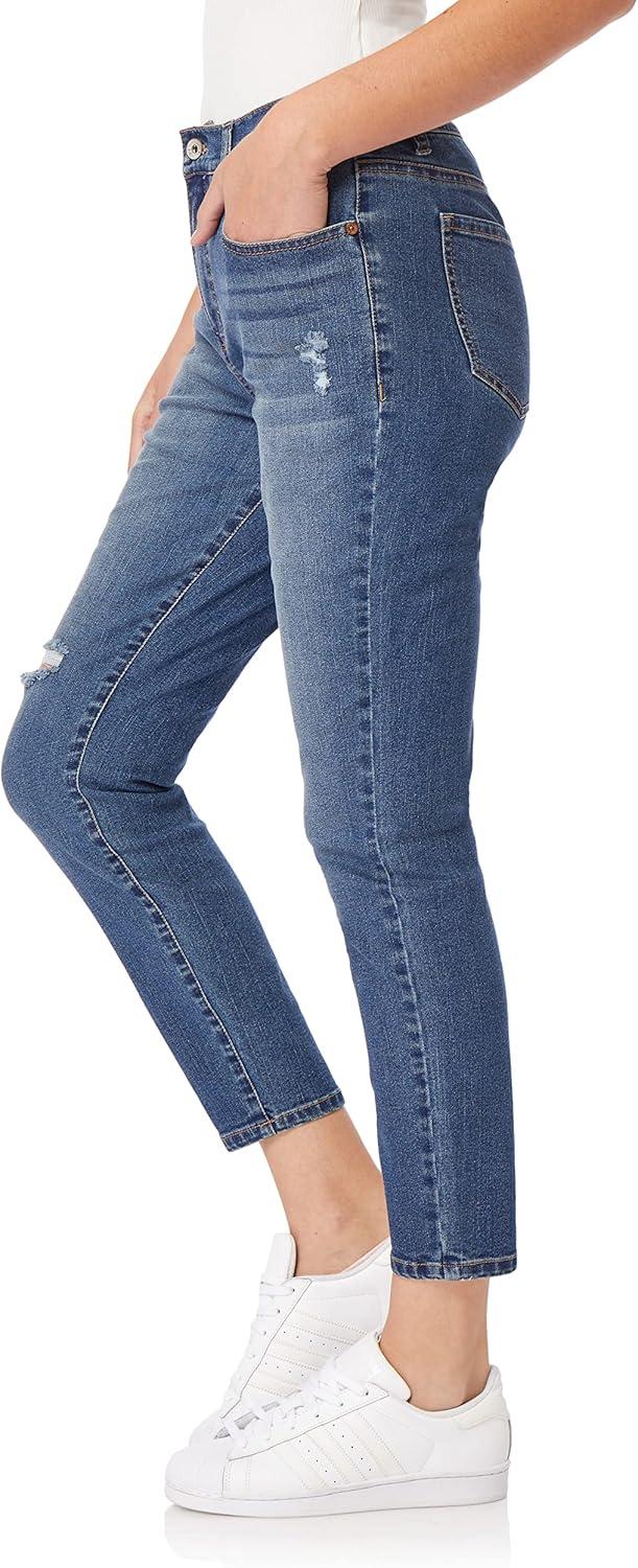 imageWallFlower Womens Fearless Curvy Ankle Denim Super HighRise Insta Vintage Juniors Jeans Standard and PlusMyra