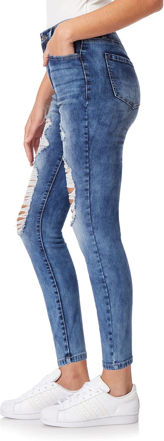 imageWallFlower Womens Fearless Curvy Ankle Denim Super HighRise Insta Vintage Juniors Jeans Standard and PlusNia