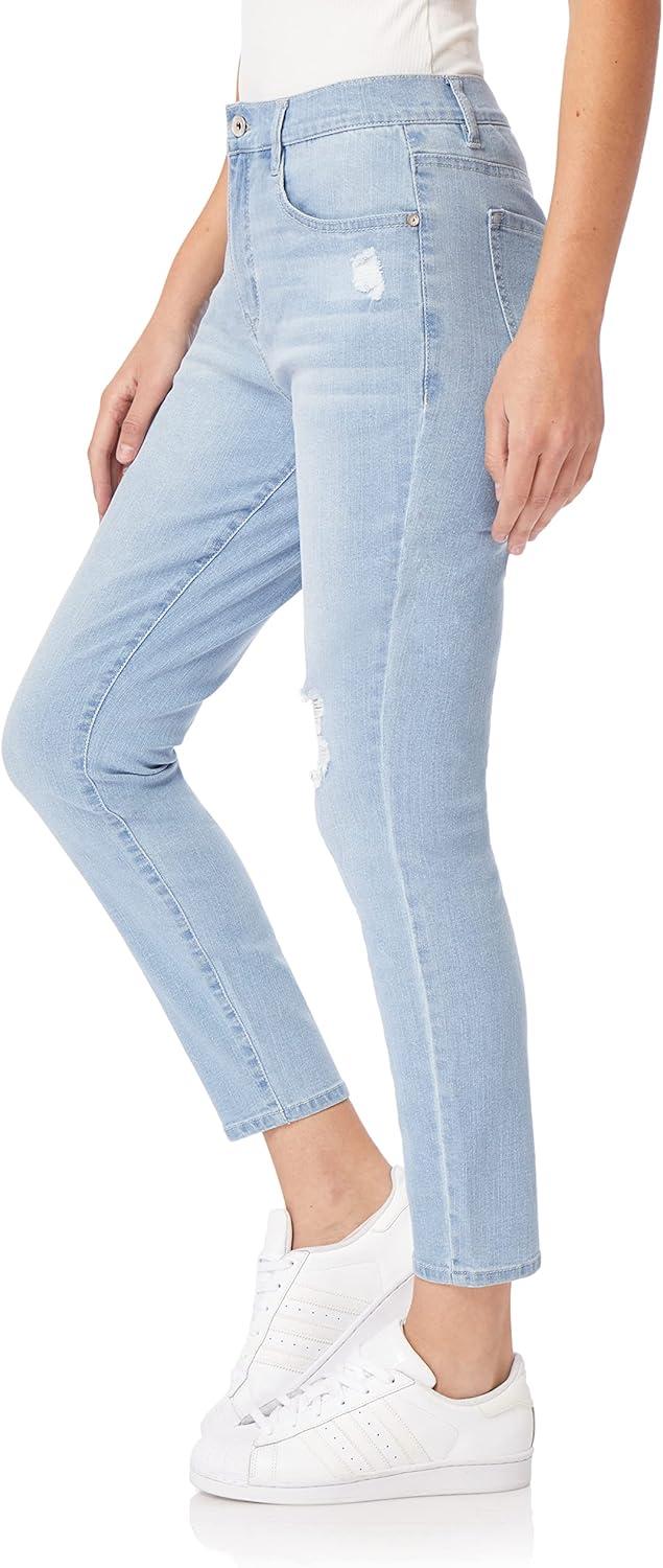 imageWallFlower Womens Fearless Curvy Ankle Denim Super HighRise Insta Vintage Juniors Jeans Standard and PlusRae
