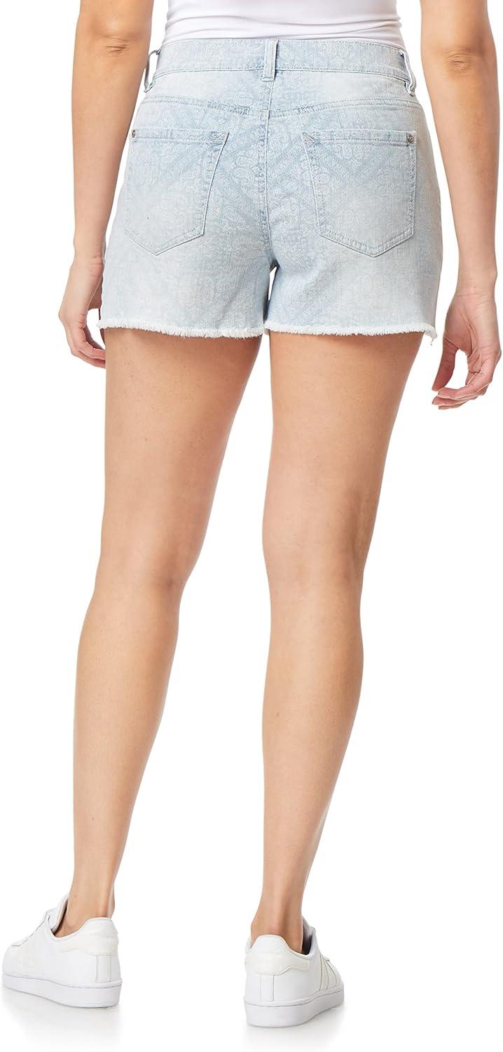 imageWallFlower Womens Fearless Curvy Denim Fashion Shorts HighRise Insta Vintage JuniorsConnie Printed