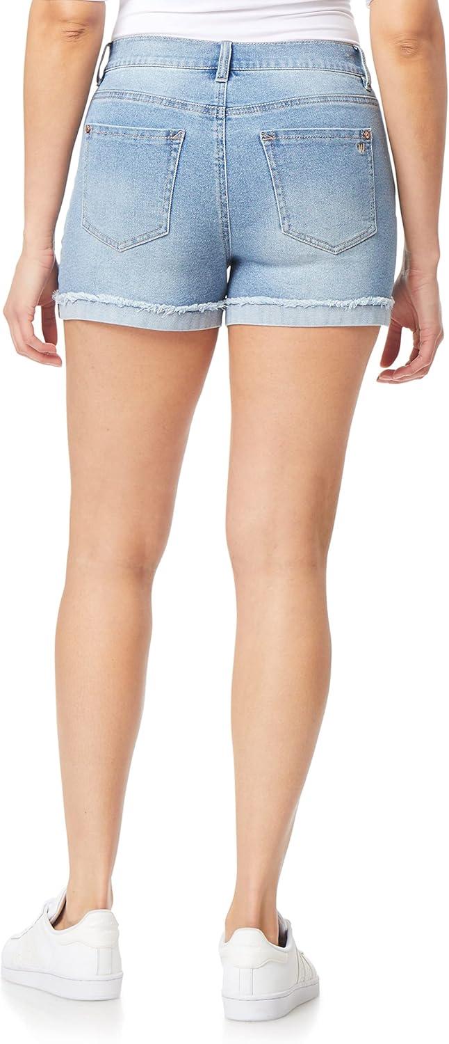 imageWallFlower Womens Fearless Curvy Denim Shorts HighRise Insta Vintage Juniors Standard and PlusGardenia