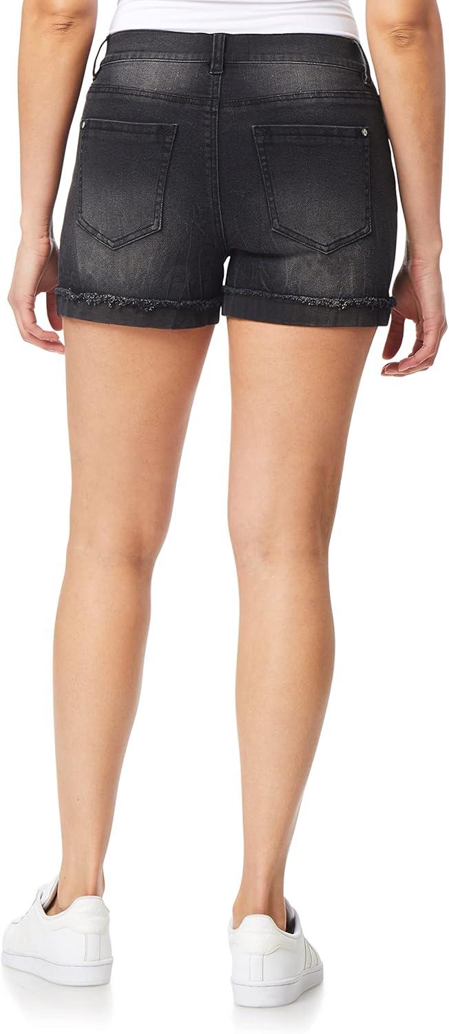 imageWallFlower Womens Fearless Curvy Denim Shorts HighRise Insta Vintage Juniors Standard and PlusMid Carbon
