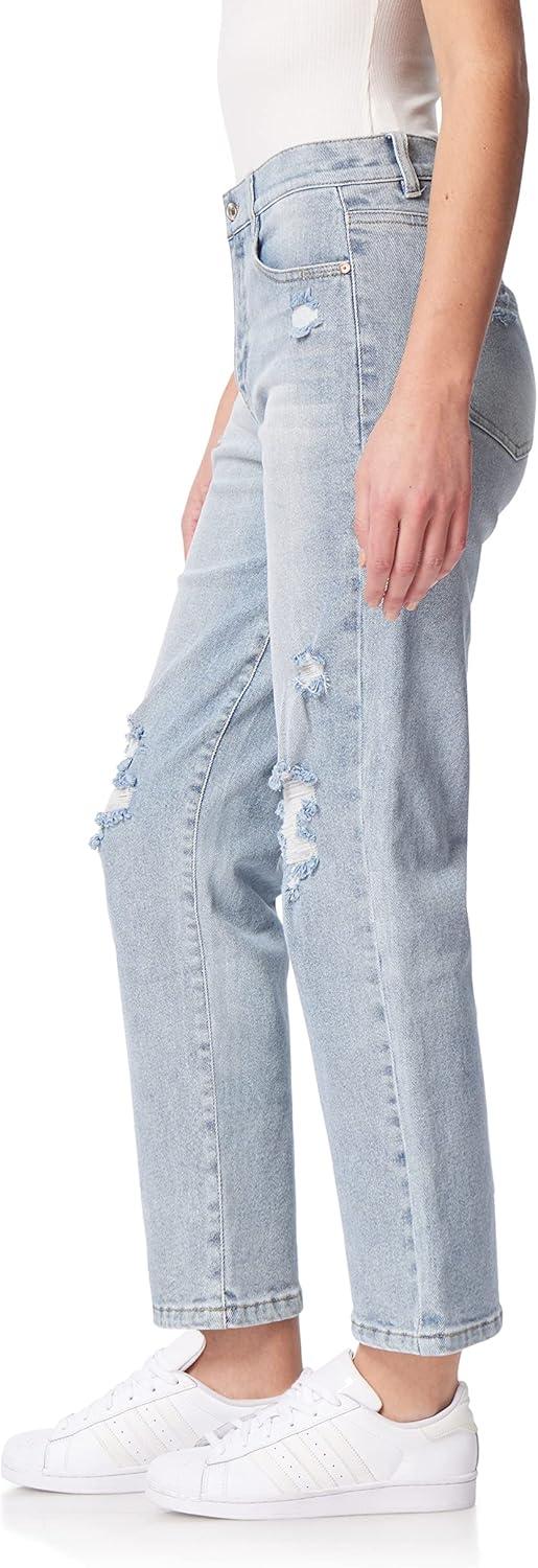 imageWallFlower Womens Fearless Curvy Straight Denim Super HighRise Insta Vintage Juniors JeansAlpine
