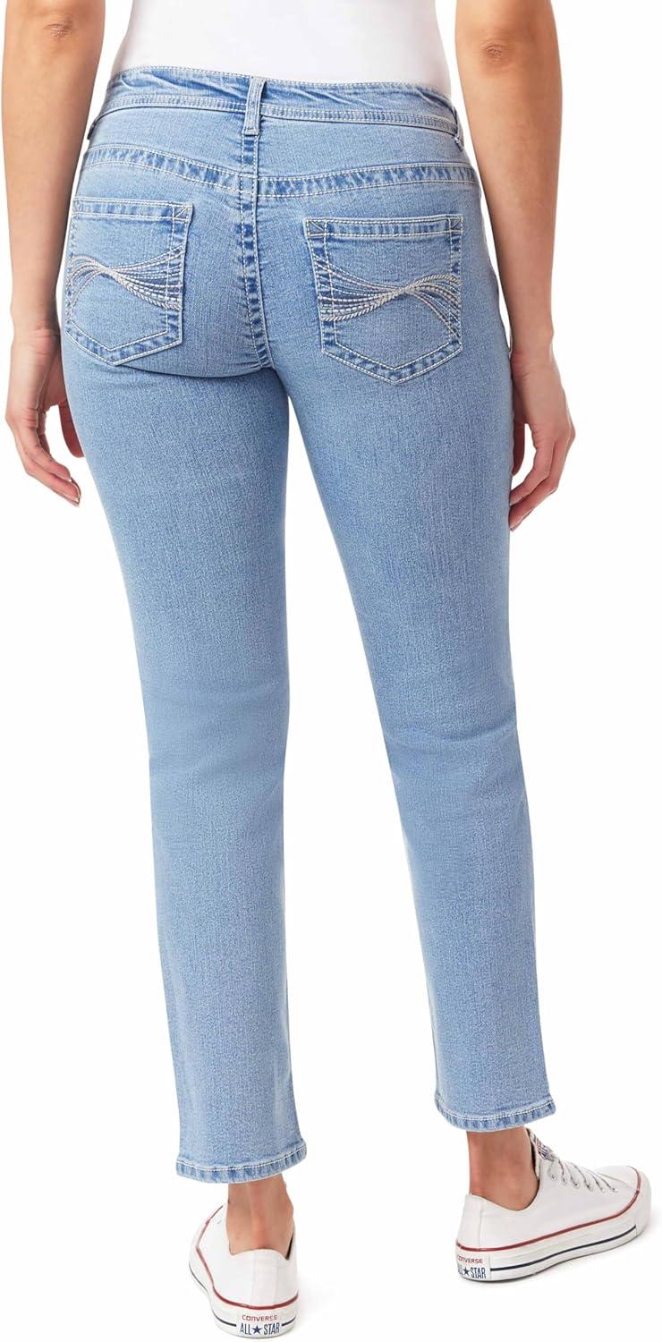 imageWallFlower Womens Feisty Curvy 30quot Low Rise Straight Insta Stretch Juniors JeansCina