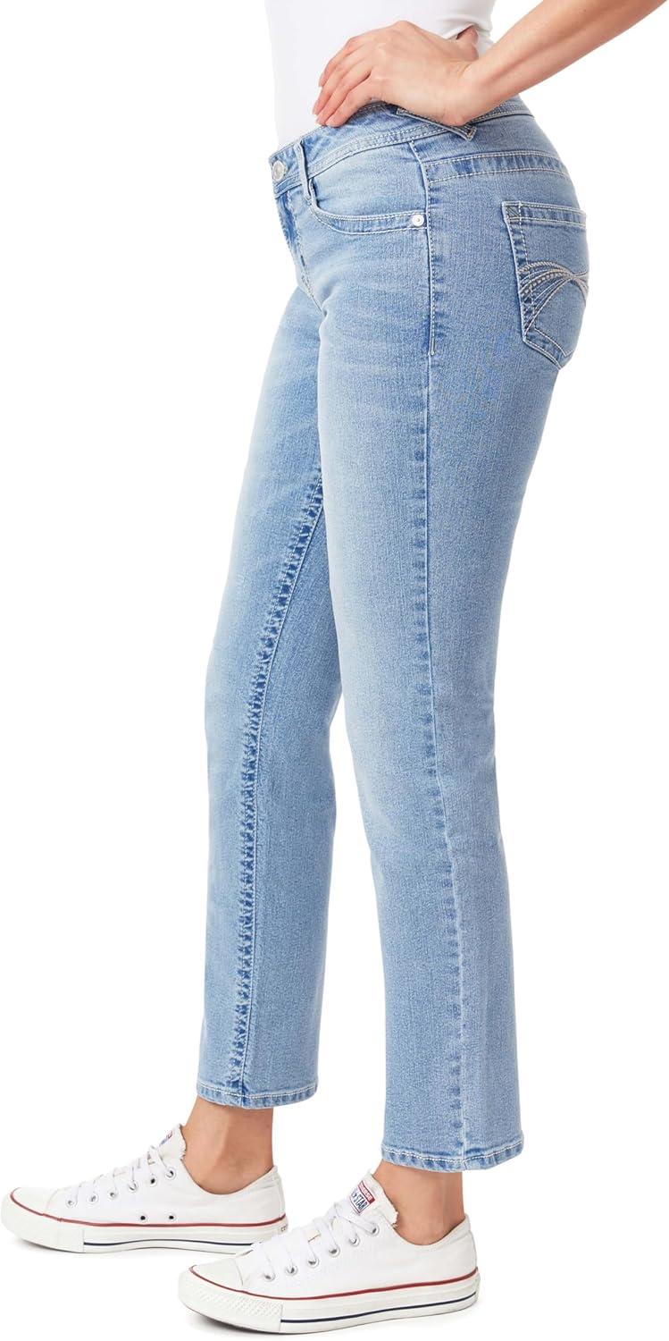 imageWallFlower Womens Feisty Curvy 30quot Low Rise Straight Insta Stretch Juniors JeansCina