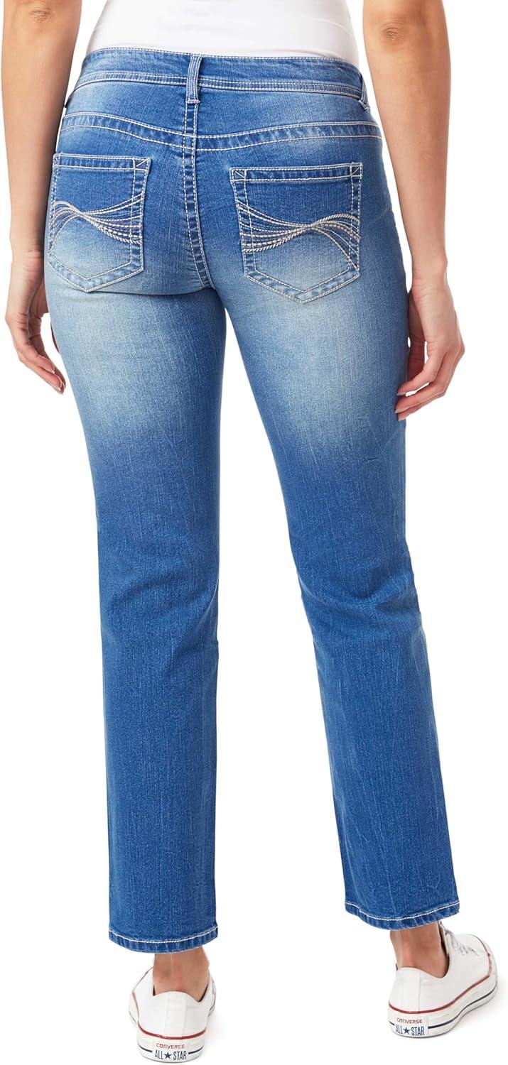 imageWallFlower Womens Feisty Curvy 30quot Low Rise Straight Insta Stretch Juniors JeansMirabelle