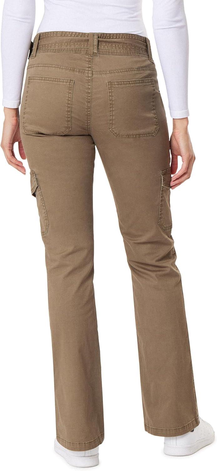 imageWallFlower Womens Feisty Curvy Cargo Flare Low Rise Belted Insta Stretch Juniors PantsDark Olive