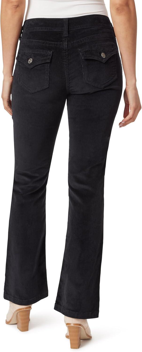 imageWallFlower Womens Feisty Curvy Low Rise Slim Flare Corduroy Juniors PantsBlack Night