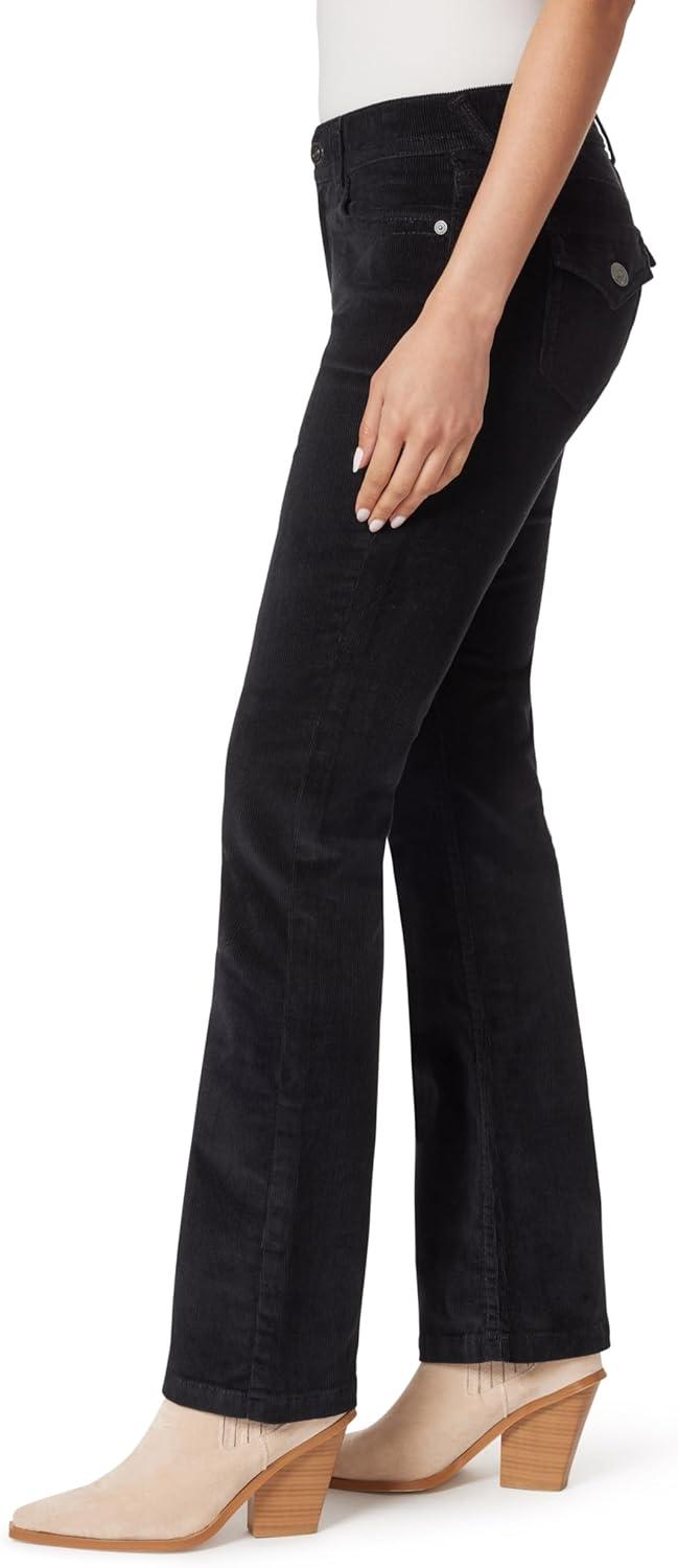 imageWallFlower Womens Feisty Curvy Low Rise Slim Flare Corduroy Juniors PantsBlack Night