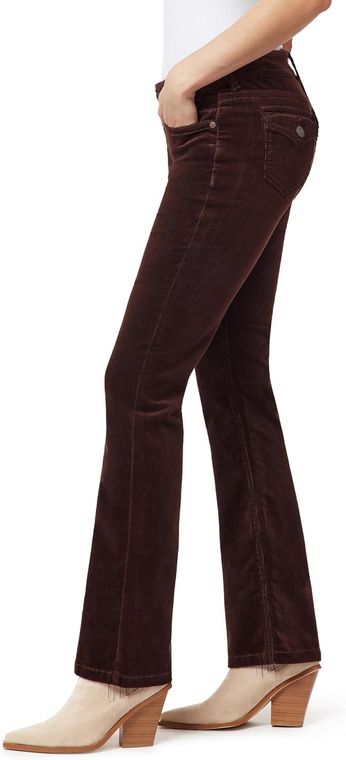 imageWallFlower Womens Feisty Curvy Low Rise Slim Flare Corduroy Juniors PantsChestnut