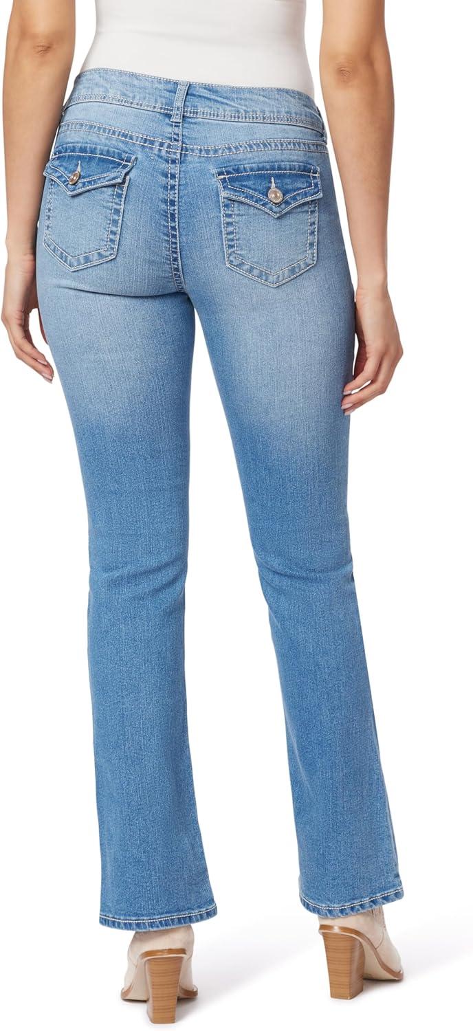 imageWallFlower Womens Feisty Curvy Low Rise Slim Flare Insta Stretch Juniors JeansElle