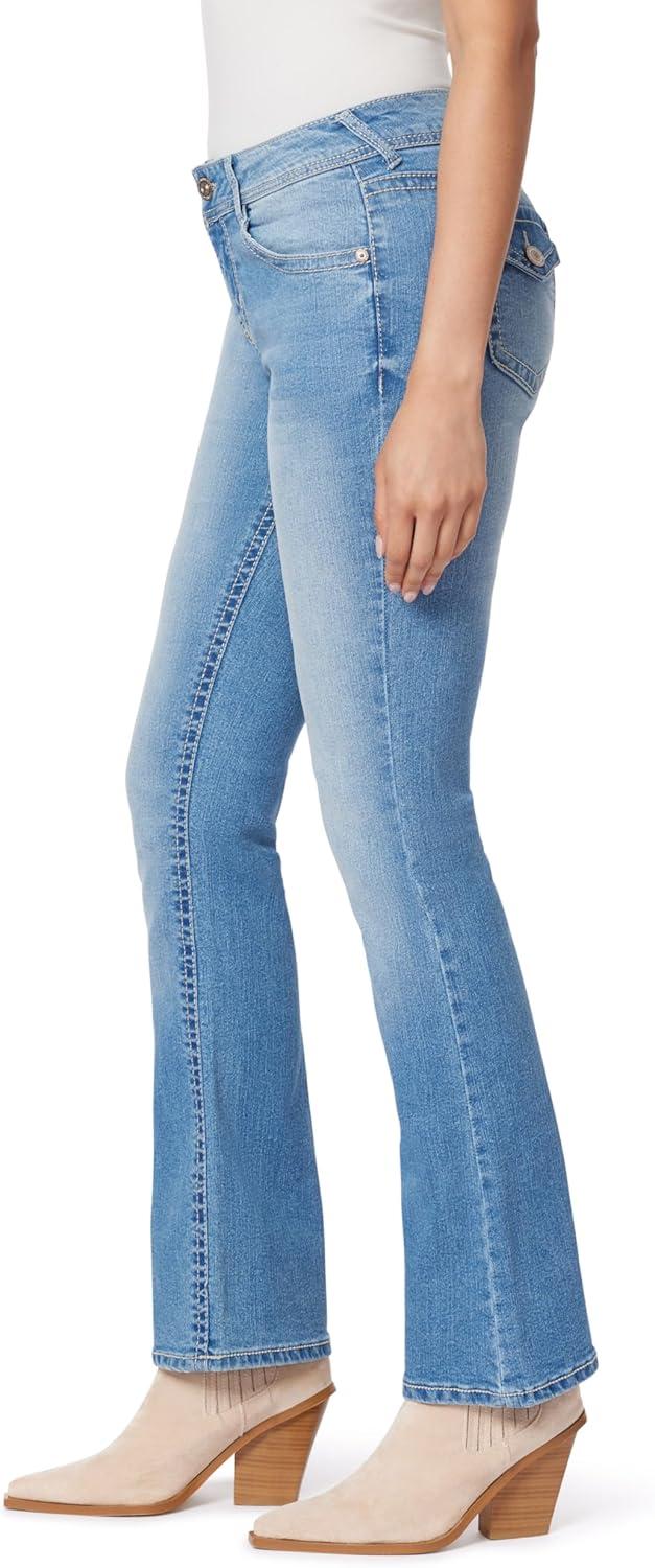 imageWallFlower Womens Feisty Curvy Low Rise Slim Flare Insta Stretch Juniors JeansElle