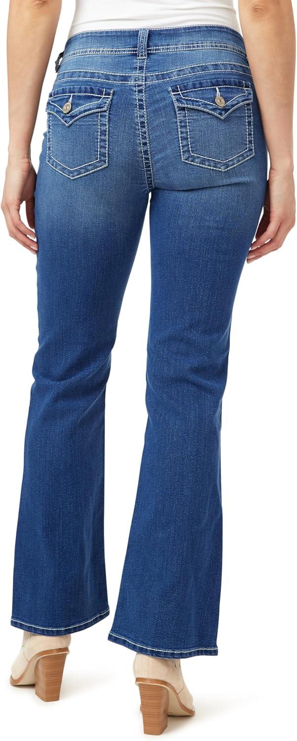 imageWallFlower Womens Feisty Curvy Low Rise Slim Flare Insta Stretch Juniors JeansGenevieve