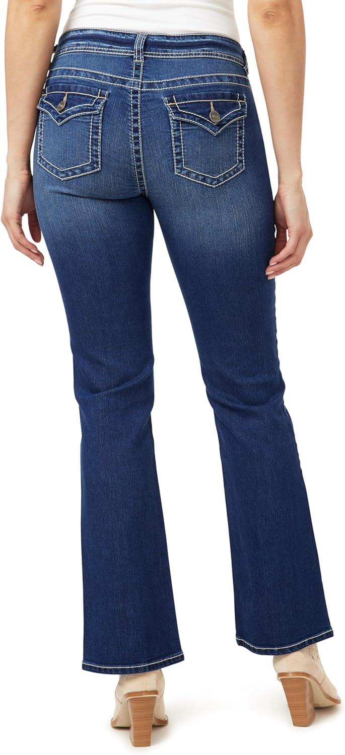 imageWallFlower Womens Feisty Curvy Low Rise Slim Flare Insta Stretch Juniors JeansGianna