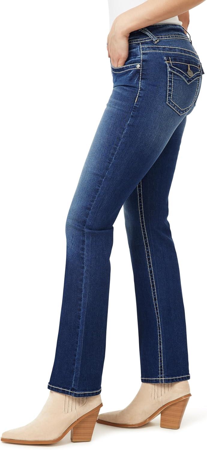 imageWallFlower Womens Feisty Curvy Low Rise Slim Flare Insta Stretch Juniors JeansGianna