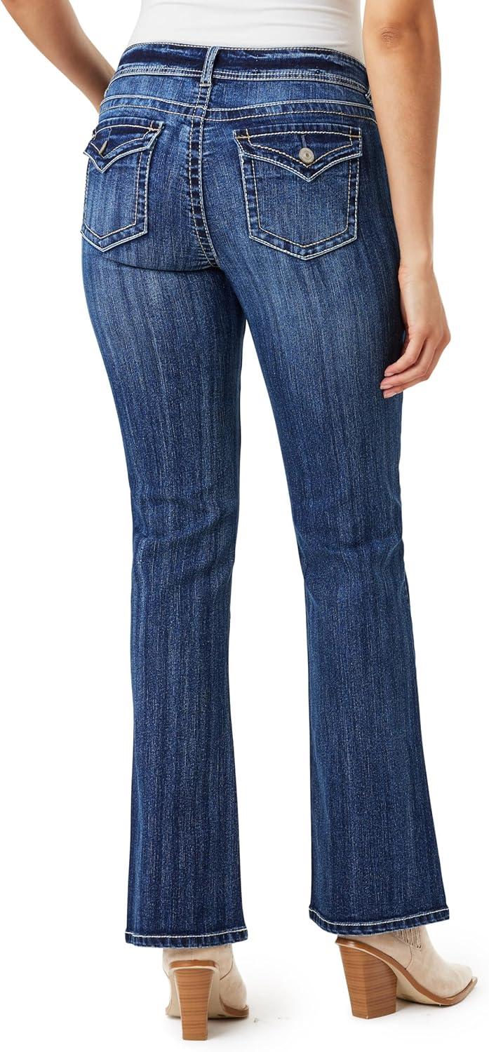 imageWallFlower Womens Feisty Curvy Low Rise Slim Flare Insta Stretch Juniors JeansJillian
