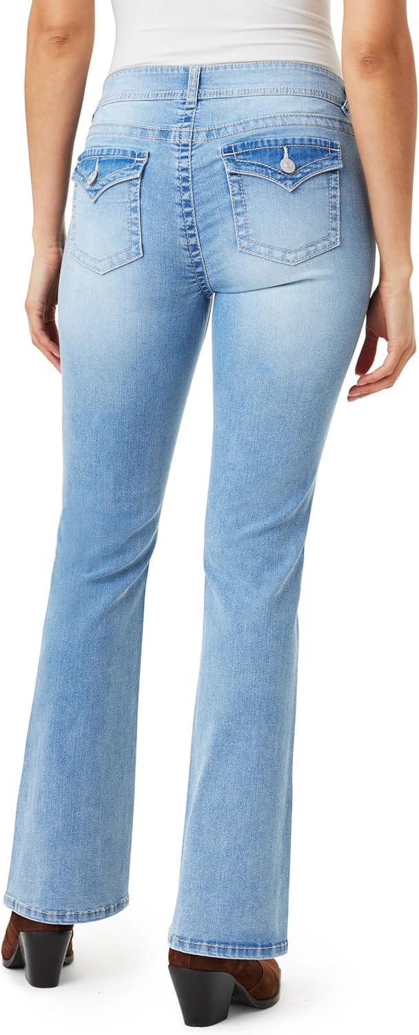 imageWallFlower Womens Feisty Curvy Low Rise Slim Flare Insta Stretch Juniors JeansNash