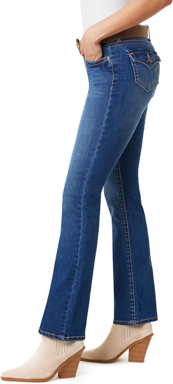 imageWallFlower Womens Feisty Curvy Low Rise Slim Flare Insta Stretch Juniors JeansParadise Belted