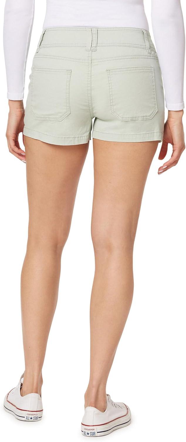 imageWallFlower Womens Feisty Curvy Twill Shorts 3quot LowRise Insta Stretch JuniorsSea Sage
