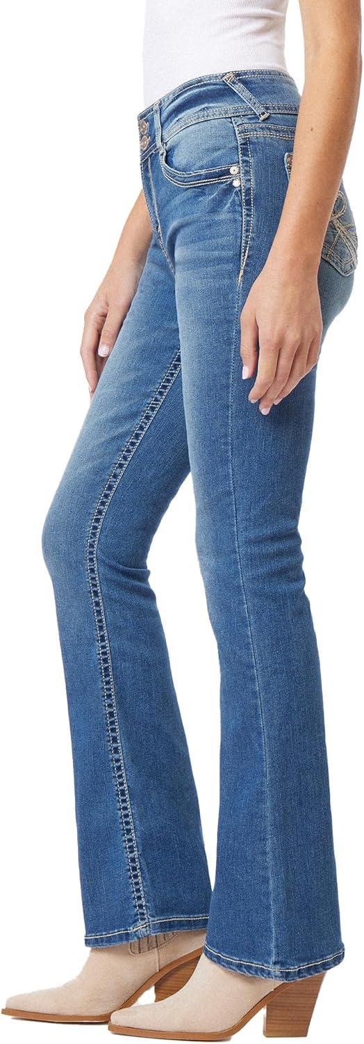 imageWallFlower Womens Flirty Curvy Flare High Rise Insta Stretch Juniors JeansBexley