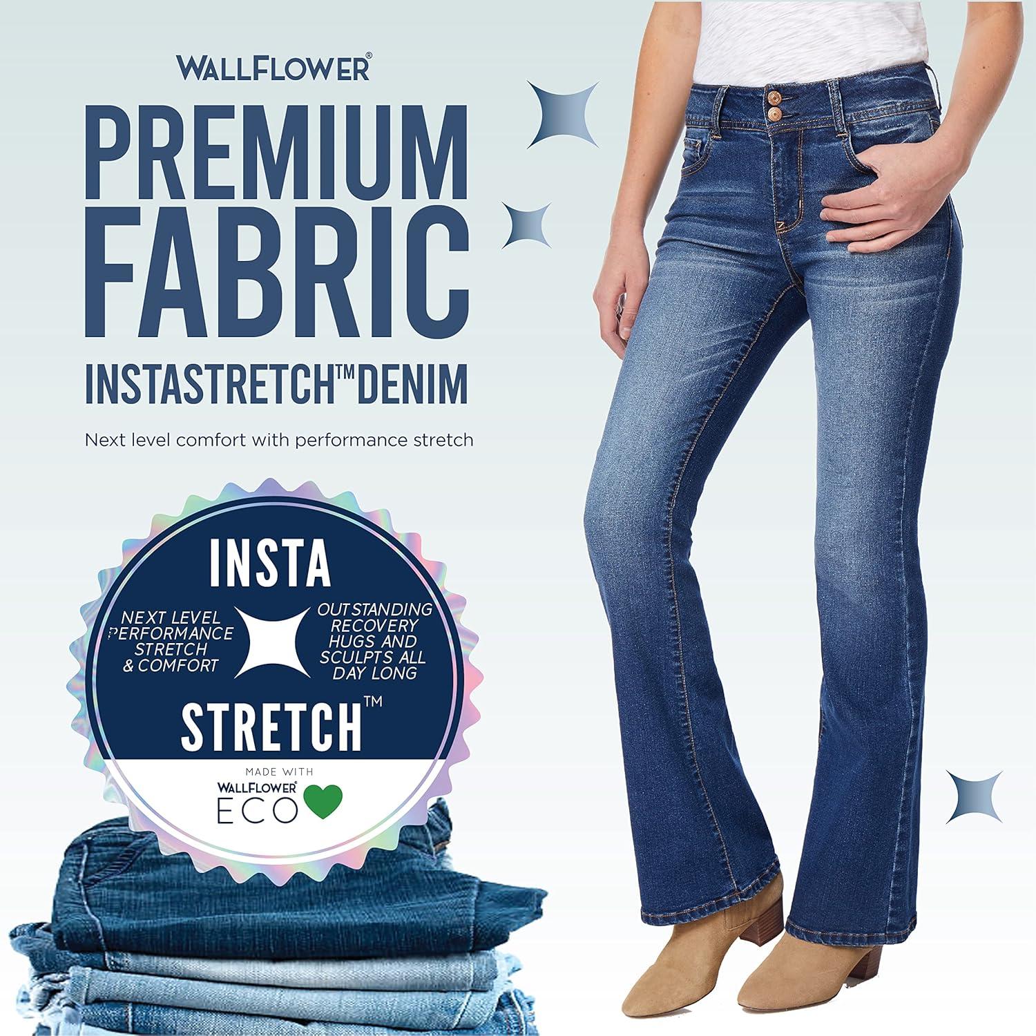 imageWallFlower Womens Flirty Curvy Flare High Rise Insta Stretch Juniors JeansBexley