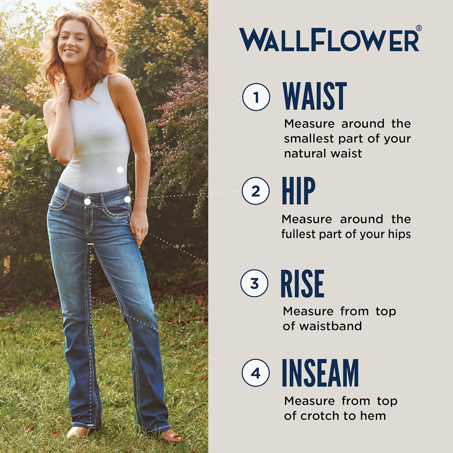 imageWallFlower Womens Flirty Curvy Flare High Rise Insta Stretch Juniors JeansBlack