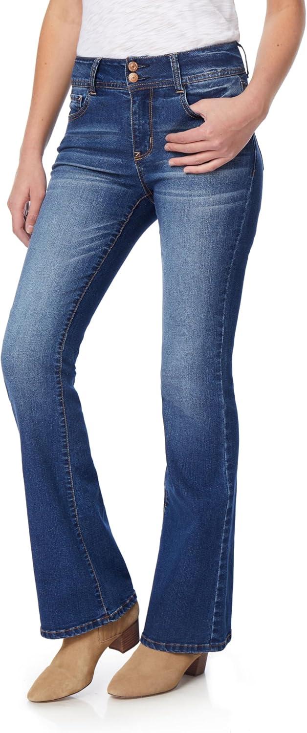 imageWallFlower Womens Flirty Curvy Flare High Rise Insta Stretch Juniors JeansPia