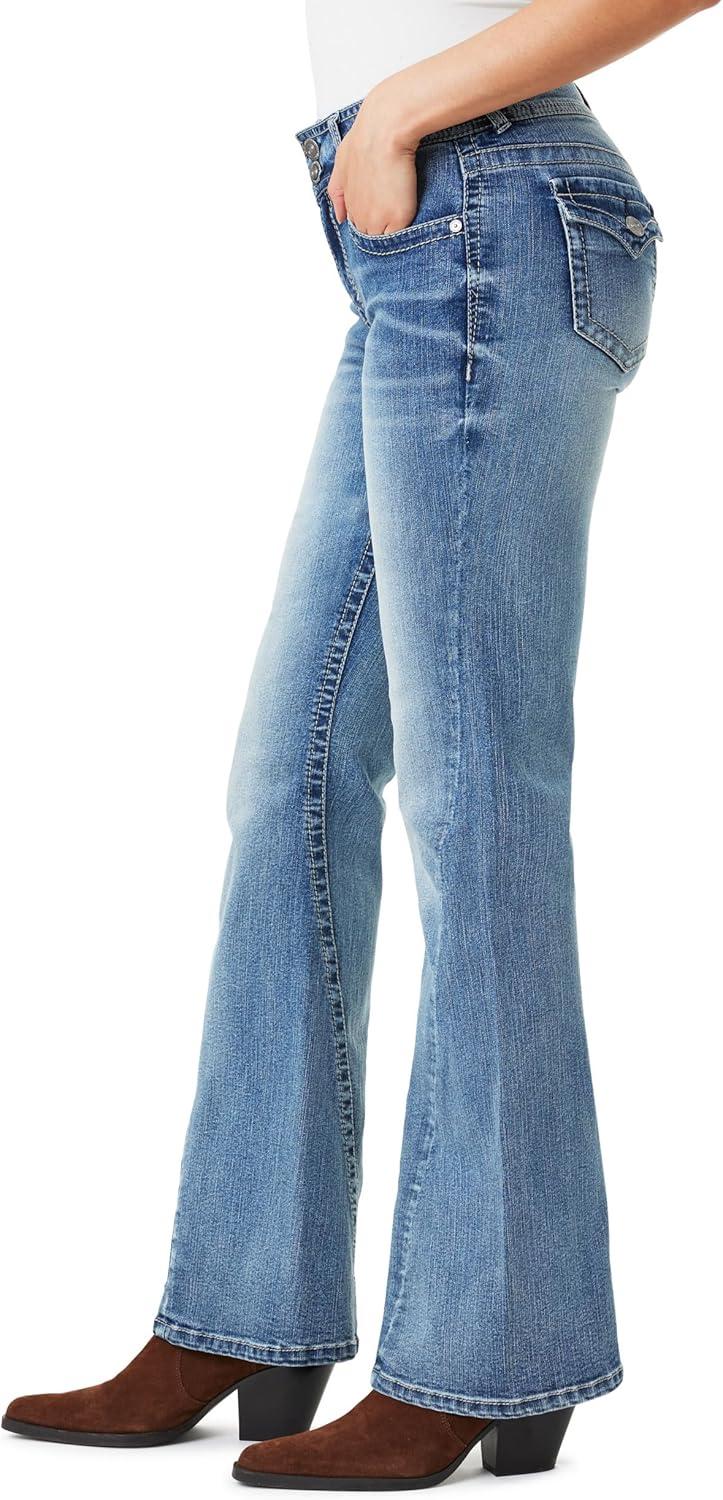 imageWallFlower Womens Flirty Curvy Flare High Rise Insta Stretch Juniors JeansVenus