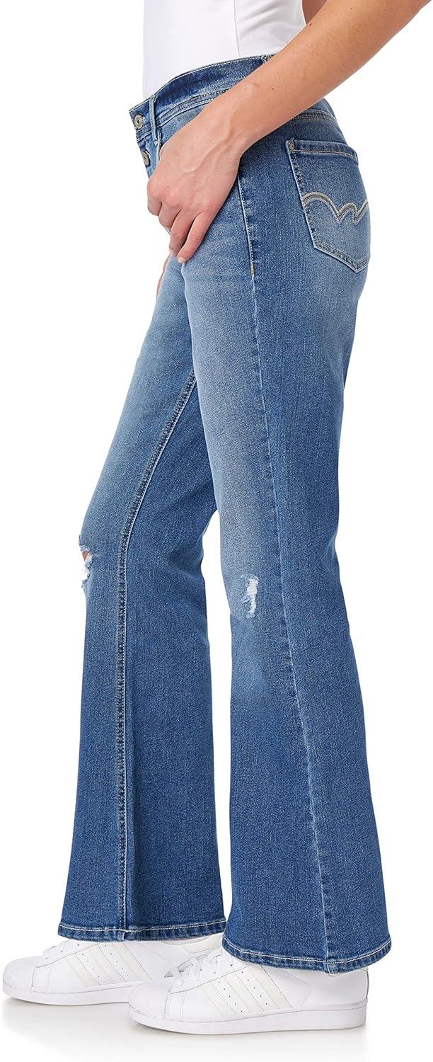 imageWallFlower Womens Flirty Curvy Super Flare High Rise Insta Stretch Juniors JeansJoelle