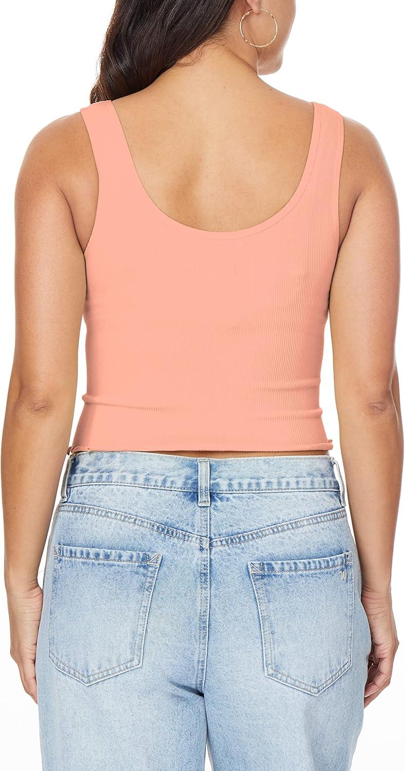 imageWallFlower Womens Insta Smooth Seamless Tank Tops 3Pack Standard and PlusSnow WhiteBlack NightPeach Pearl