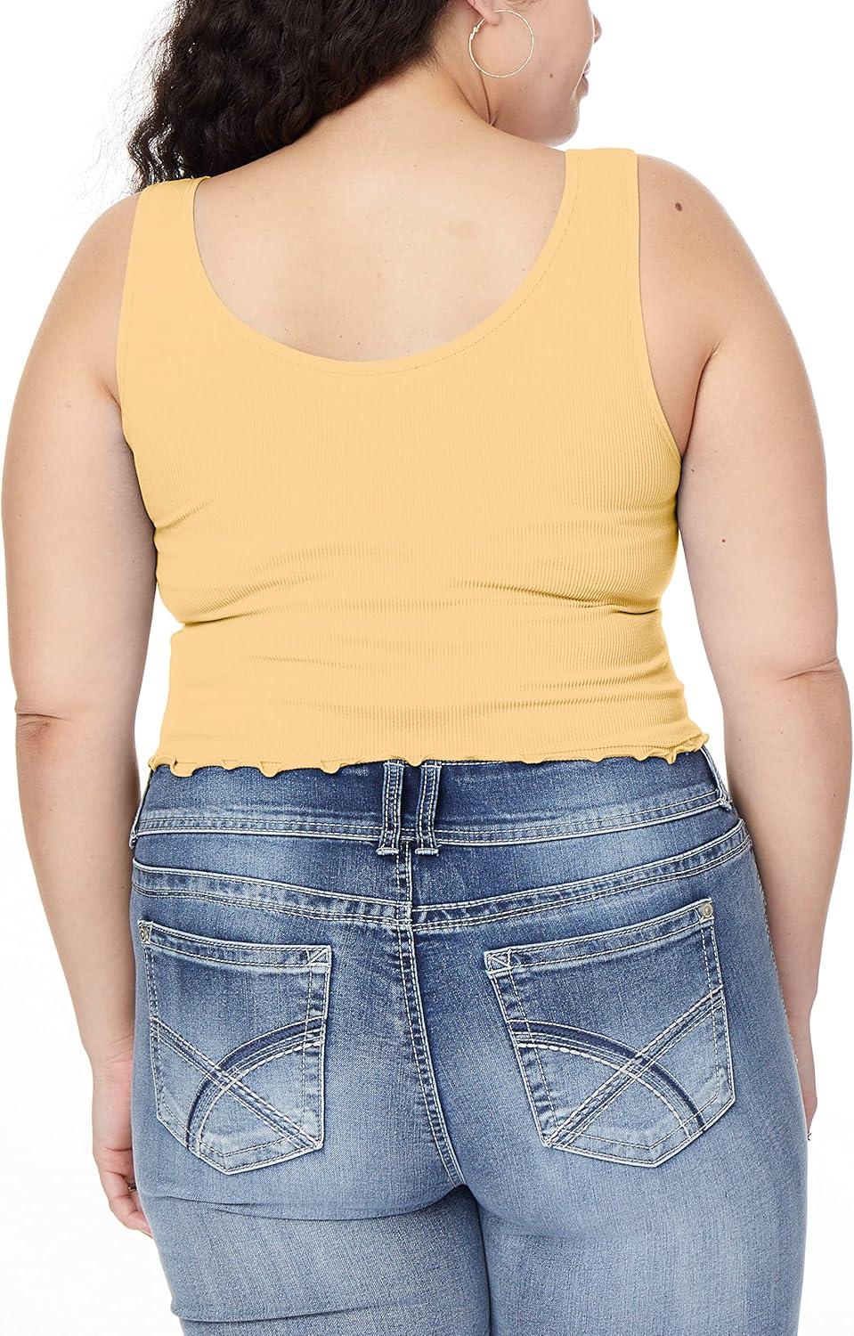 imageWallFlower Womens Insta Smooth Seamless Tank Tops 3Pack Standard and PlusSnow WhiteImpalaAzurine