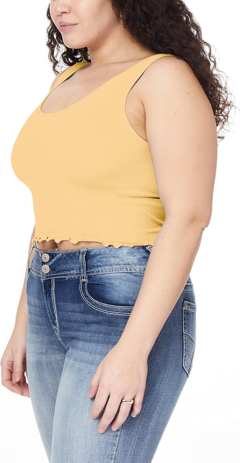 imageWallFlower Womens Insta Smooth Seamless Tank Tops 3Pack Standard and PlusSnow WhiteImpalaAzurine