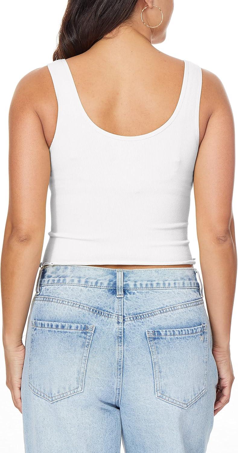 imageWallFlower Womens Insta Smooth Seamless Tank Tops 3Pack Standard and PlusSnow WhiteLily GreenBlack Night